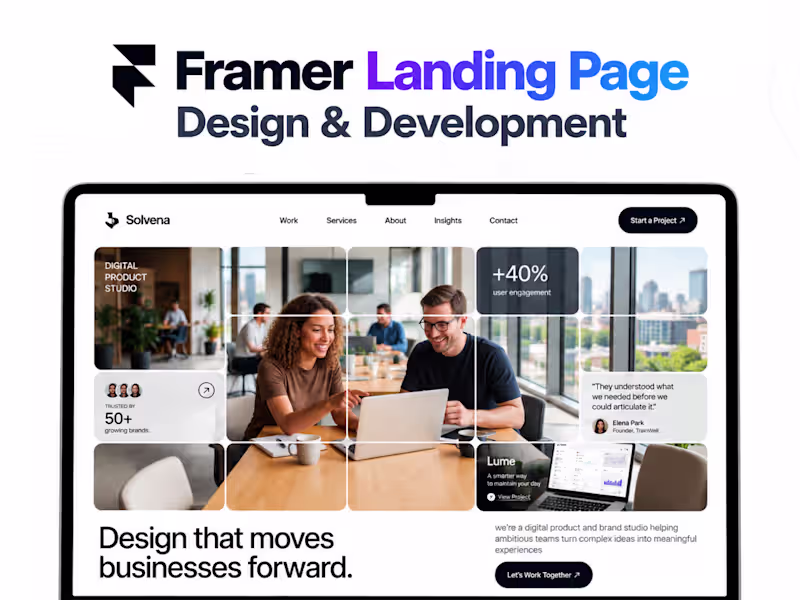 Cover image for Framer Landing Page Design & Development