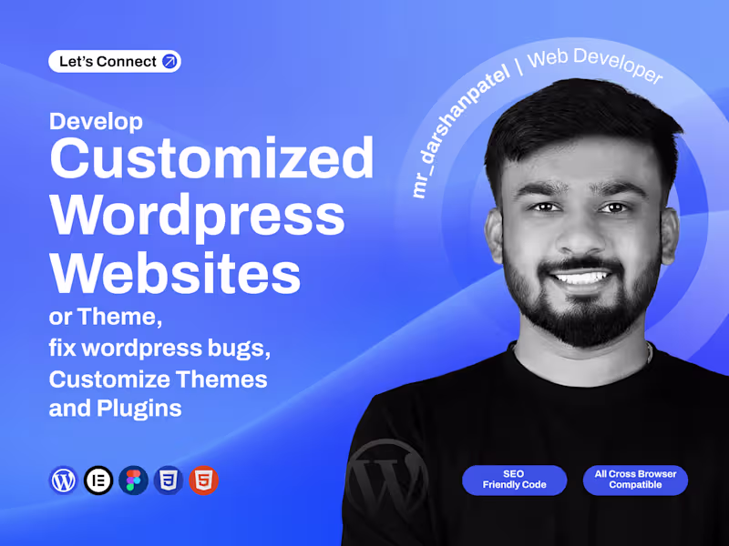 Cover image for I will develop custom WordPress websites, themes and fix bugs