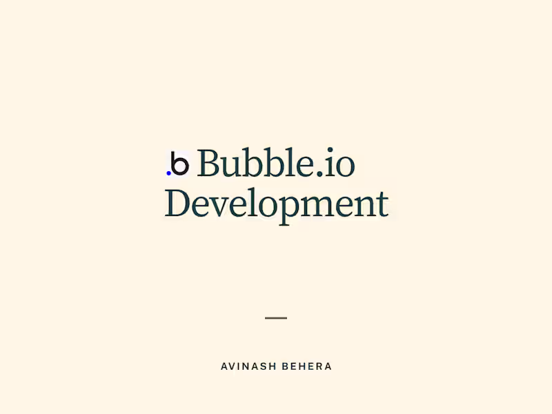 Cover image for Bubble.io Developer