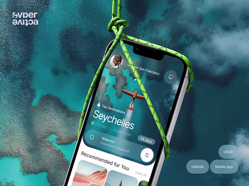 Cover image for 🌎 Mobile app design for the travel manager app | Hyperactive