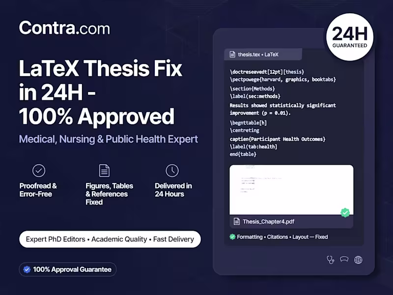 Cover image for Fix LaTeX Thesis in 24H - Medical, Nursing & Public Health Exper