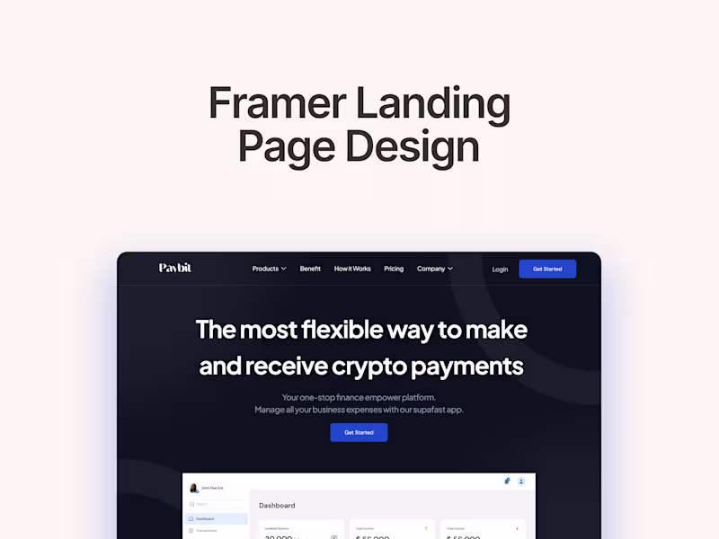 Cover image for Framer Landing Page Design