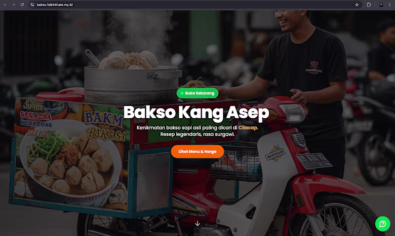 Cover image for my work landing page for mobile meatball seller https://baks...