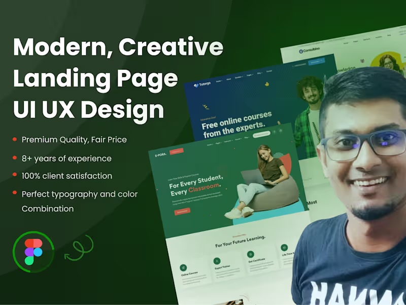 Cover image for Get modern clean and Creative Landing Page Design