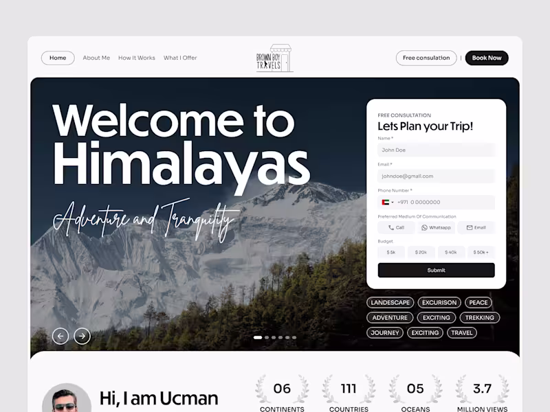 Cover image for Brown Boy Travels Landing Page Redesign