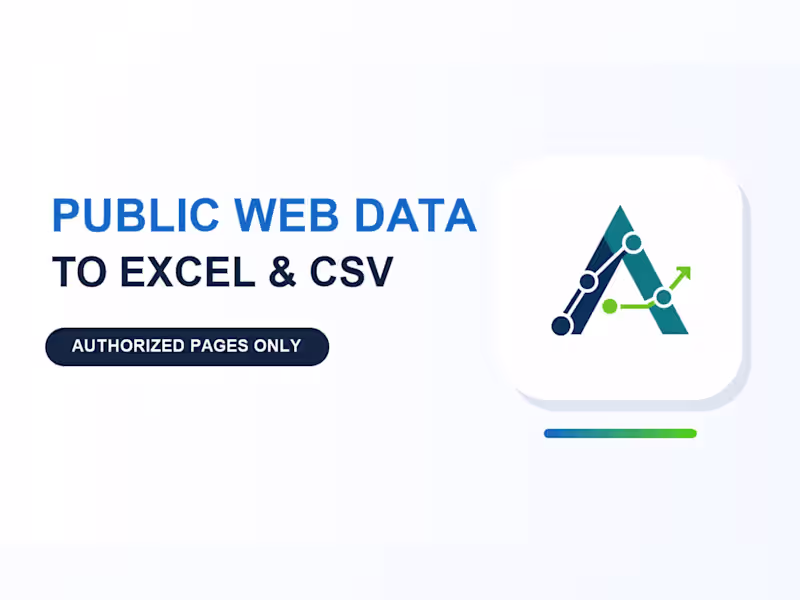 Cover image for Public Web Data Extraction to Excel & CSV