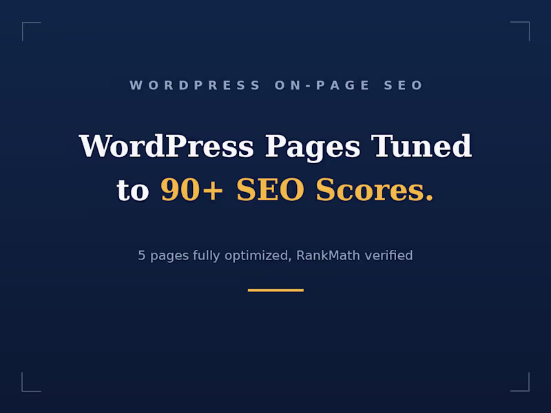 Cover image for WordPress On-Page SEO Optimization — RankMath 90+ Scores