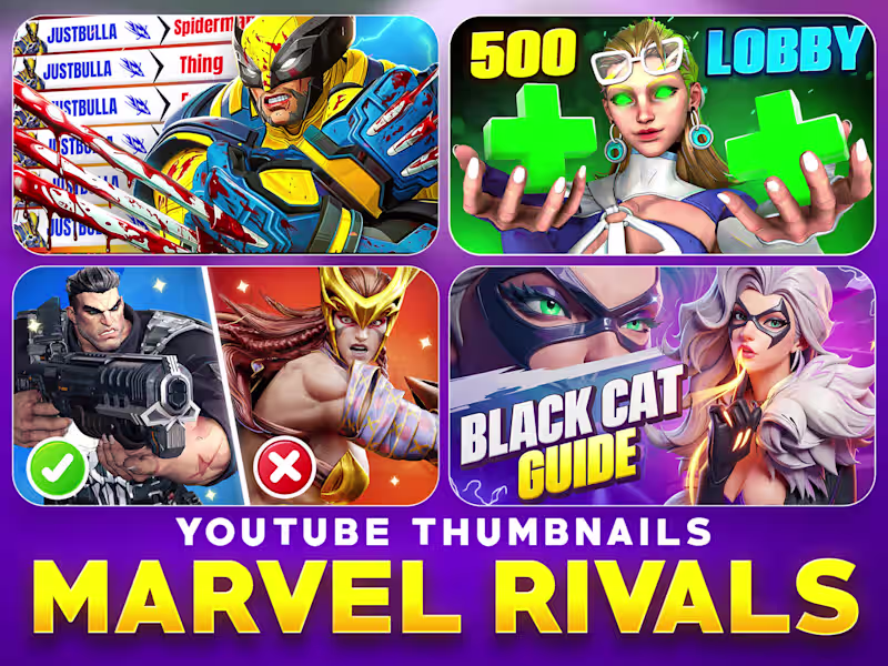 Cover image for Marvel Rivals Gaming Thumbnail Design
