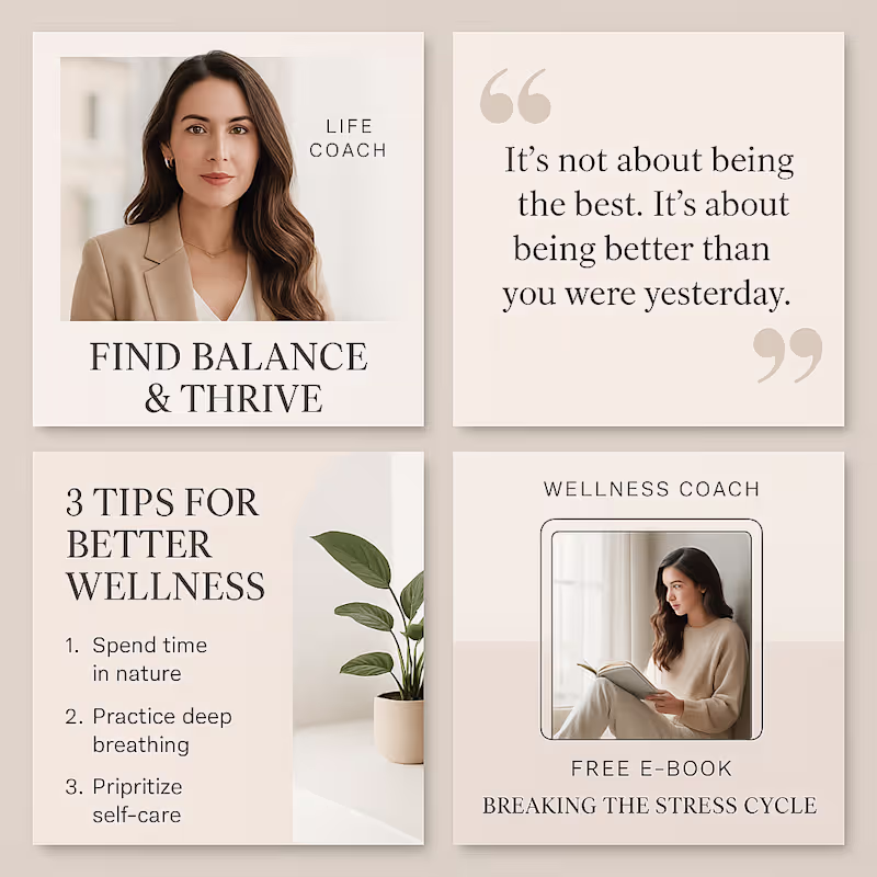 Cover image for Wellness & Life Coaching Social Media Design