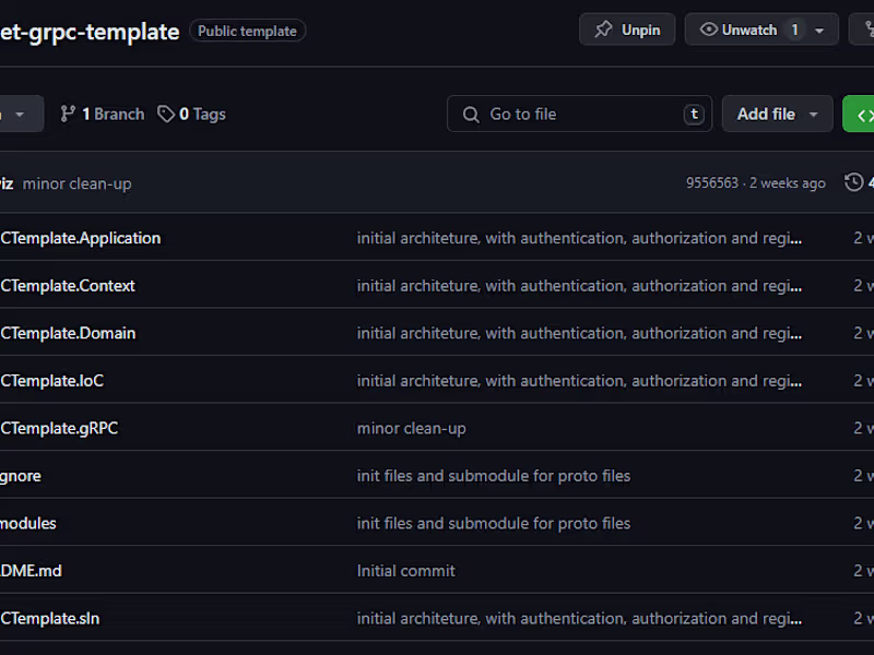 Cover image for gRPC Template