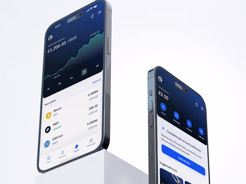 Cover image for Mobile App design for Finvault - Cryptocurrency platform