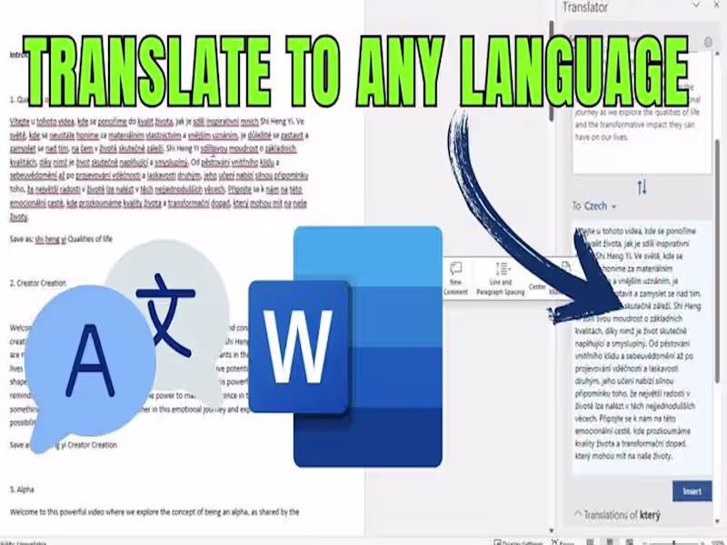 Cover image for Microsoft word data any language translation 