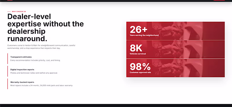 Cover image for Auto Repair Website for More
