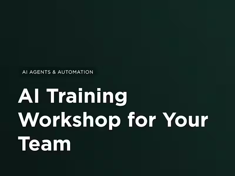 Cover image for AI Training Workshop for Your Team