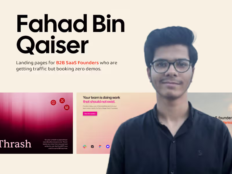 Cover image for Landing page for B2B Founders to help them book demos 