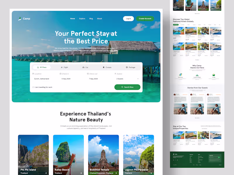 Cover image for Camp — Travel & Hotel