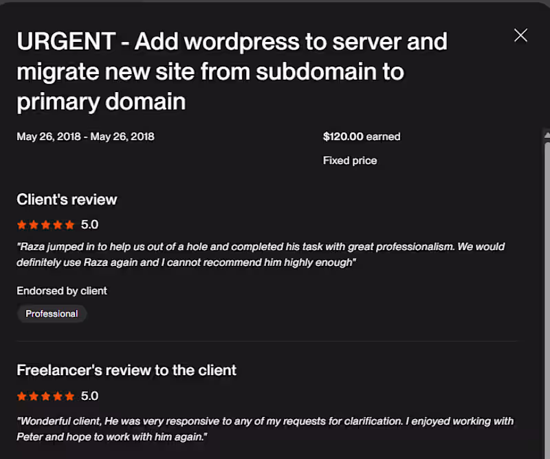Cover image for Helped Client with Wordpress Migration