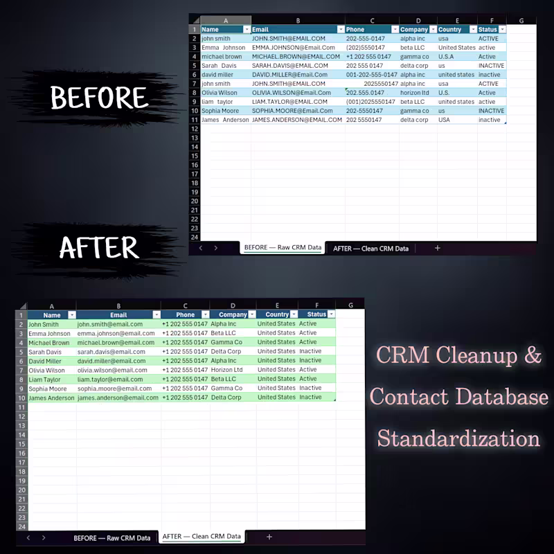 Cover image for CRM Cleanup & Contact Database Standardization