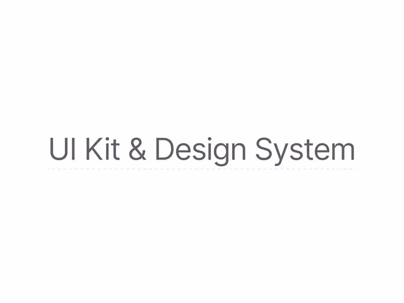 Cover image for UI Kit & Design System