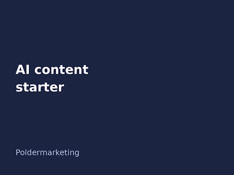 Cover image for AI content starter