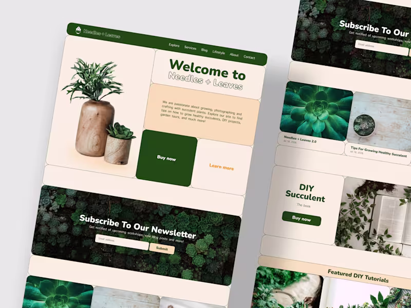 Cover image for Needles + Leaves Website Redesign