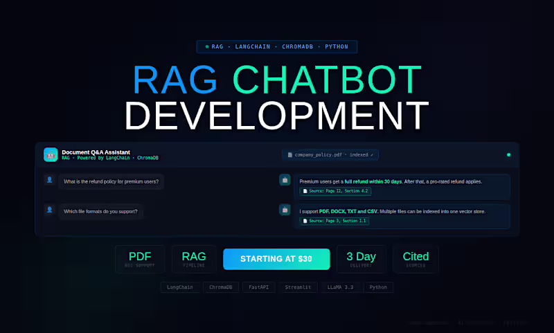 Cover image for RAG Chatbot Development