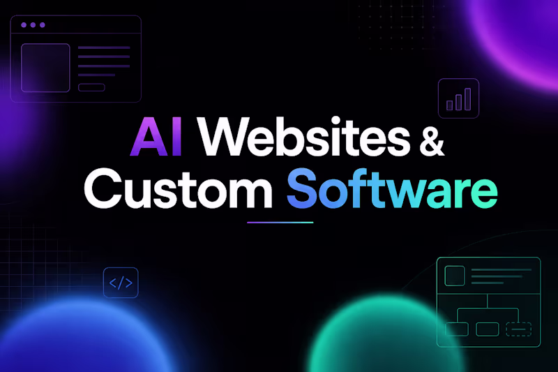Cover image for AI powered websites, web apps and custom software