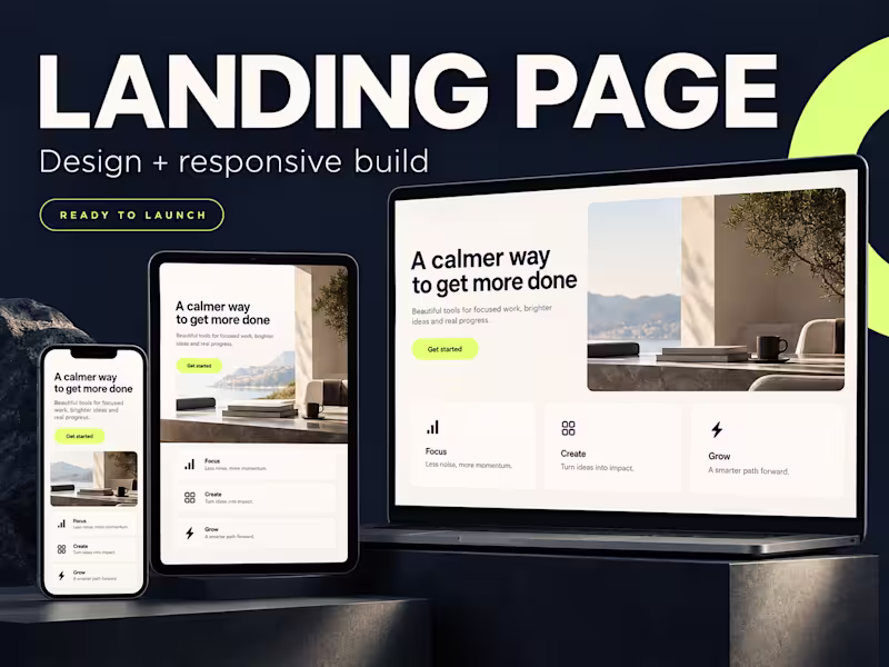 Cover image for Responsive Landing Page Design for a Productivity Brand