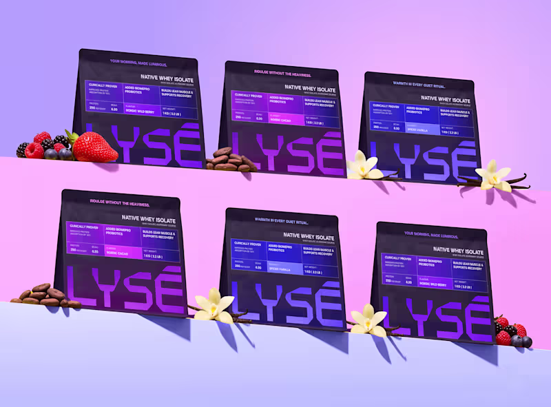 Cover image for LYSÉ Whey Protein Branding & Packaging
