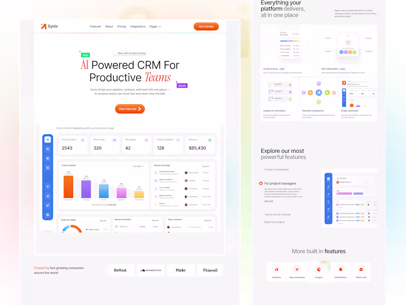 Cover image for Designed a modern AI-Powered CRM
