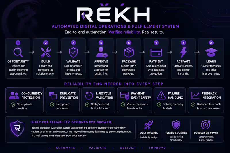 Cover image for     Rẽķh — Automated Digital Operations & Fulfillment System