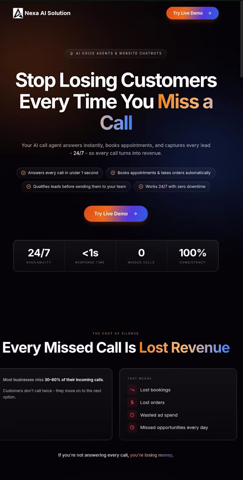 Cover image for Every missed call is missed