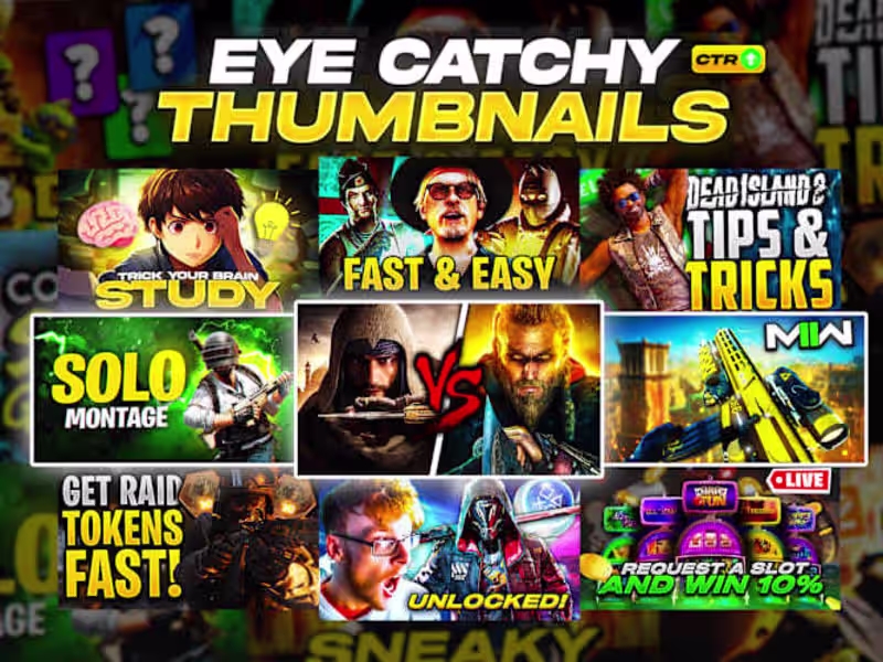 Cover image for I will design catchy YouTube thumbnail