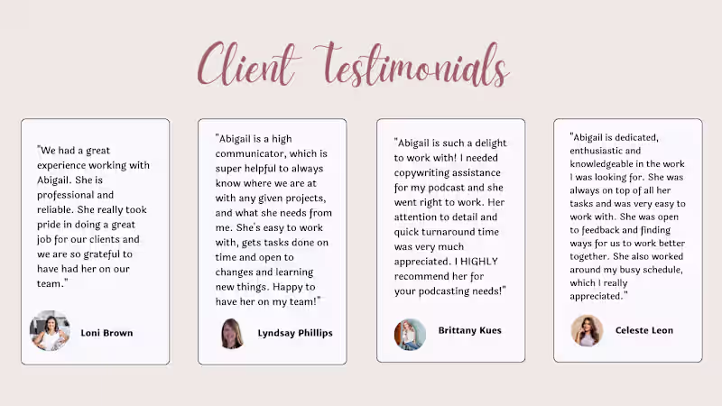 Cover image for Client Testimonials