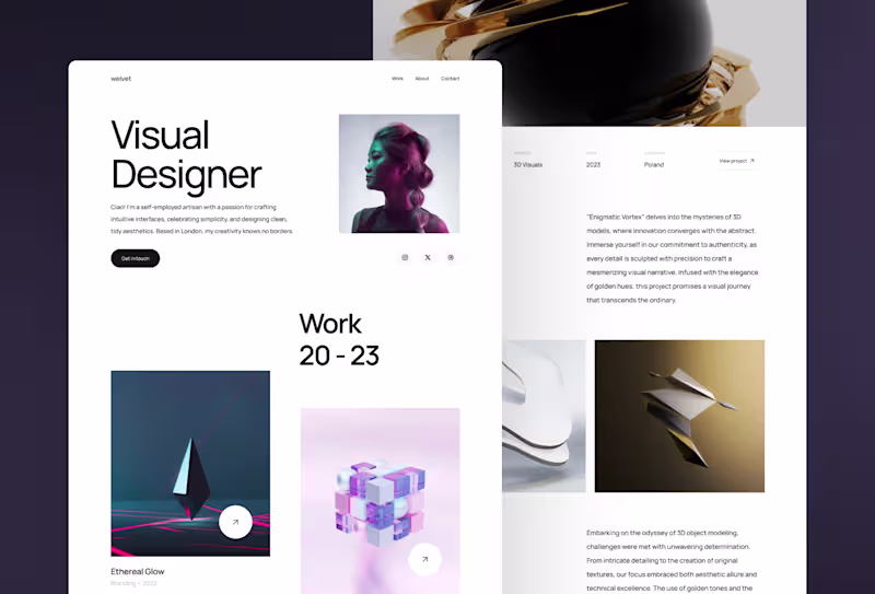 Cover image for Welvet - Portfolio Framer Website