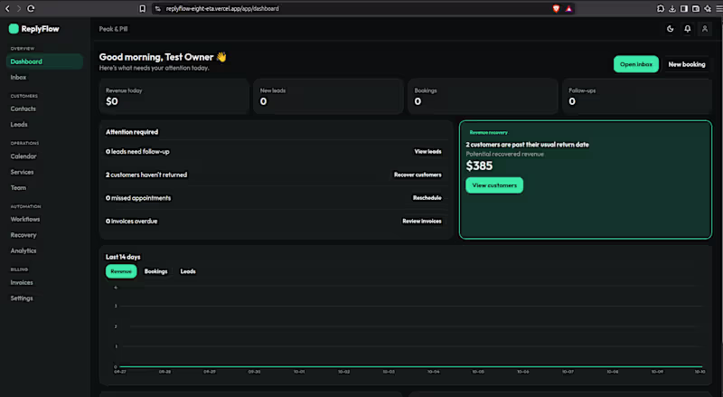 Cover image for ReplyFlow — WhatsApp-First CRM &