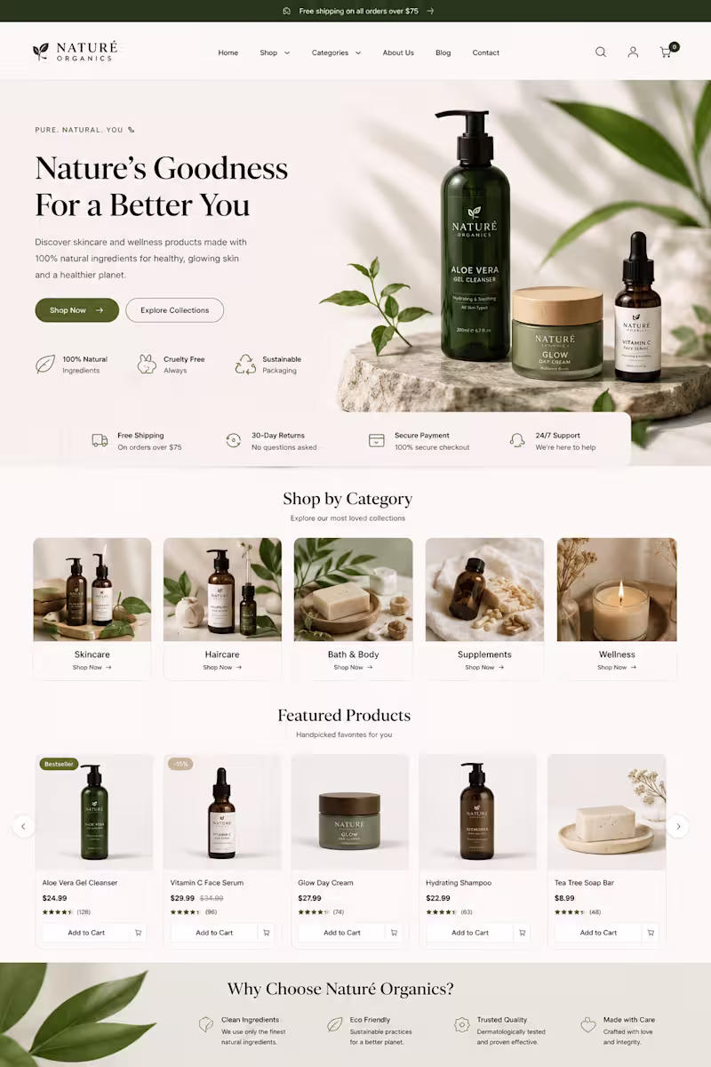 Cover image for Nature Organics — WooCommerce Store