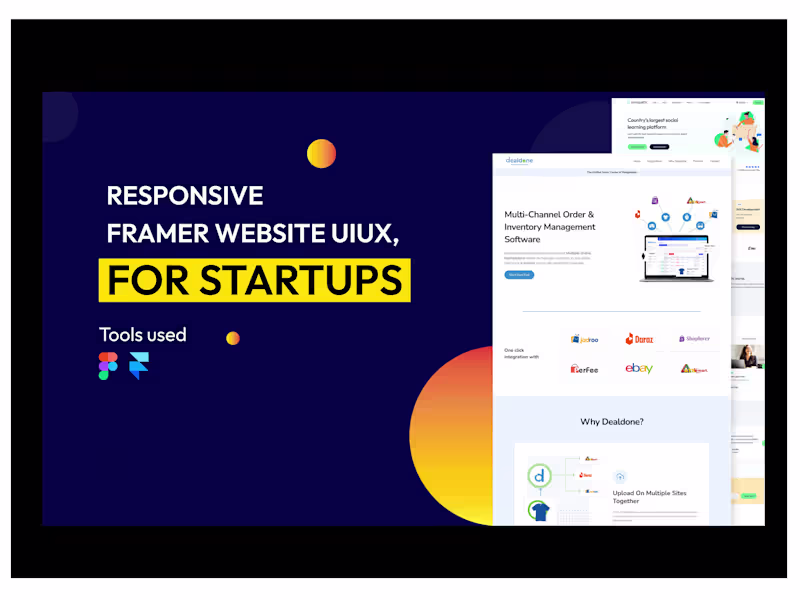 Cover image for I will design responsive framer startup website,framer animation