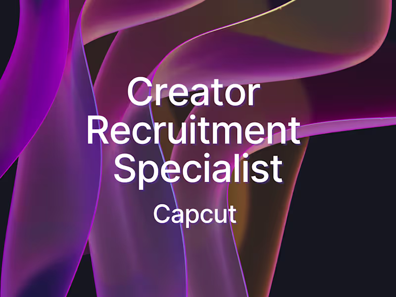 Cover image for Creator Recruitment Specialist at CapCut