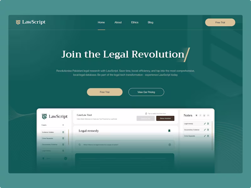 Cover image for Lawscript - Framer Design & Development