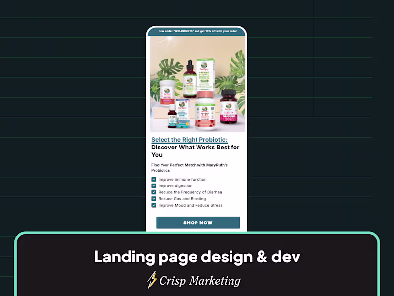 Cover image for Landing page design & development for 8 figure brand