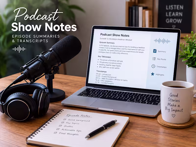 Cover image for Podcast Show Notes & Episode Summaries