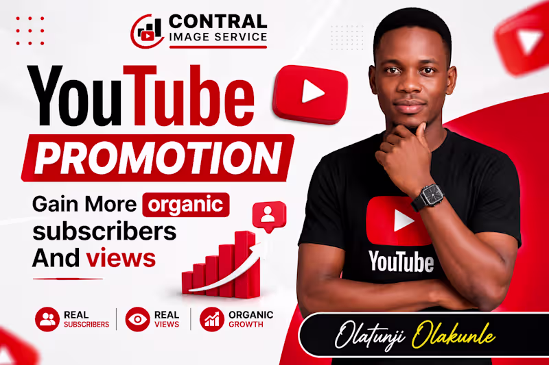 Cover image for I will build your YouTube channel to gain  organic subscribers 