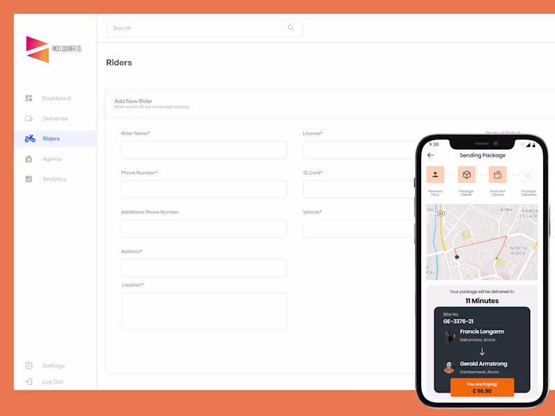 Cover image for Paces Courier Service - Mobile App