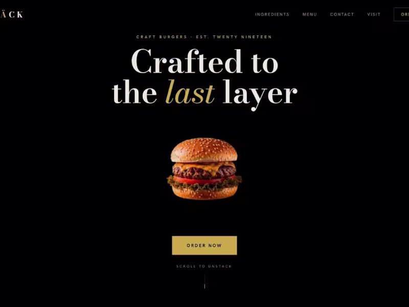 Cover image for STÄCK - Burger Joint Website
