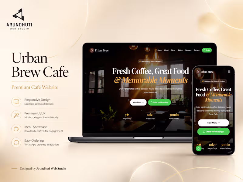 Cover image for Custom Responsive Café & Restaurant Website