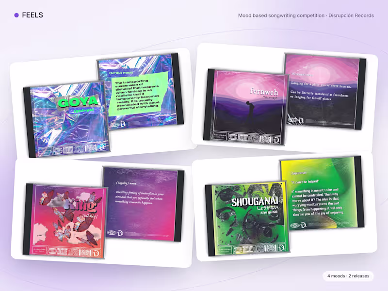 Cover image for FEELS: a songwriting competition for Disrupción Records