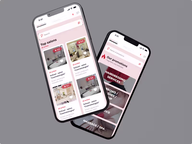 Cover image for Salon Booking & Discovery App | Beauty Tech | Mobile