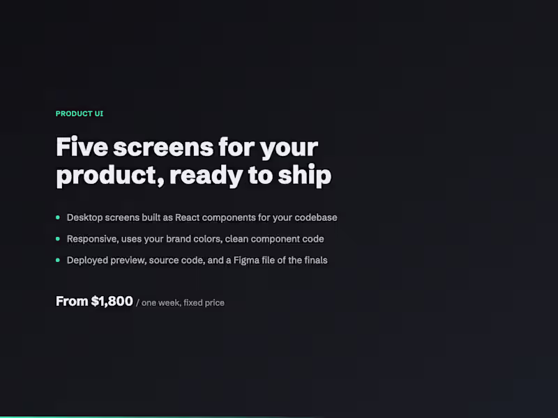 Cover image for Product UI, 5 screens in React
