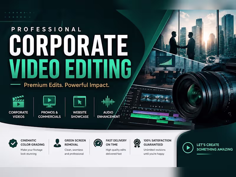 Cover image for I will edit professional corporate, business & promotional video